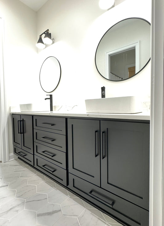 Custom Double Vanity Cabinet 78" - 108" Width