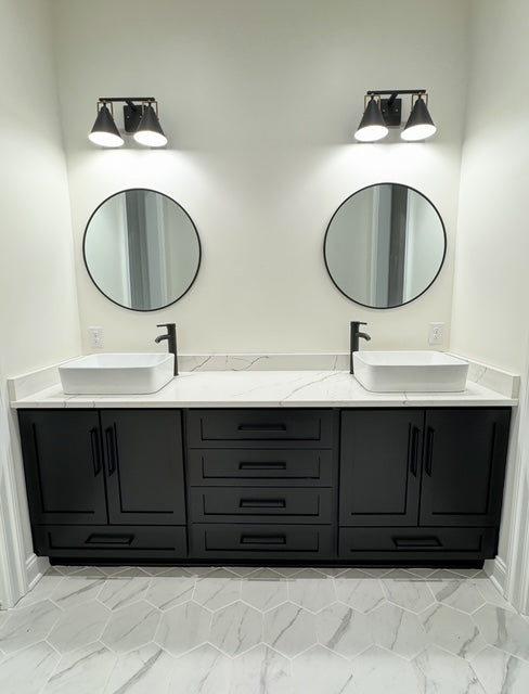 Custom Double Vanity Cabinet 78" - 108" Width