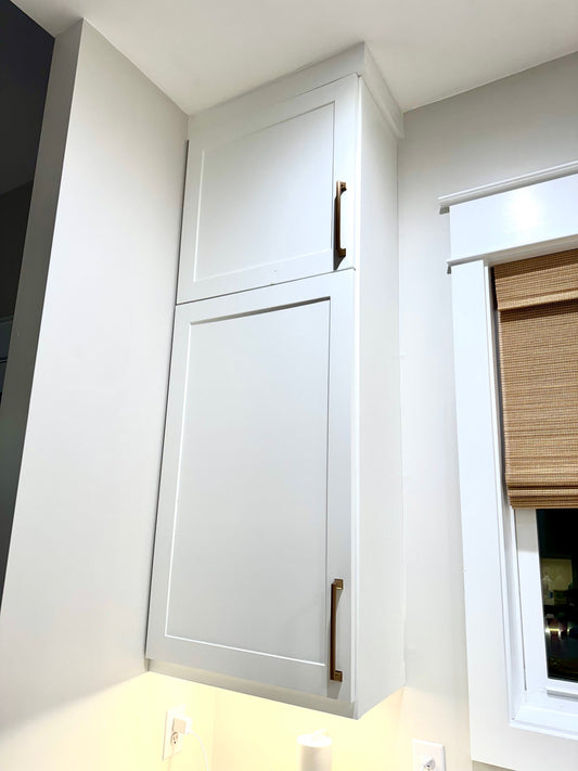 Custom "Stacked Look" Shaker Cabinet - Upper