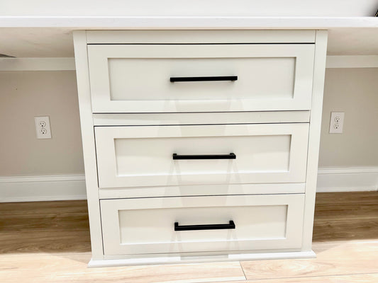 Base Cabinet - Inset | Shaker Style | 3 Drawer Style (No Kickplate)