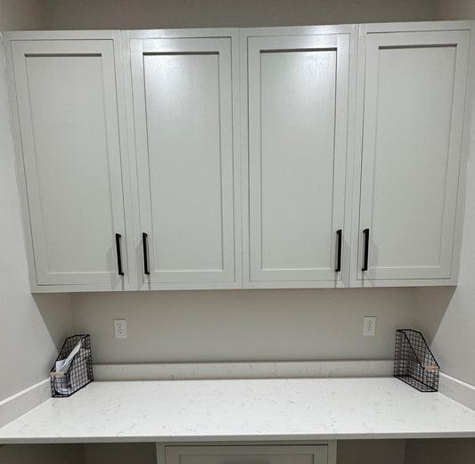 Custom Built Shaker Style Inset Upper Cabinets w/Adjustable Shelving
